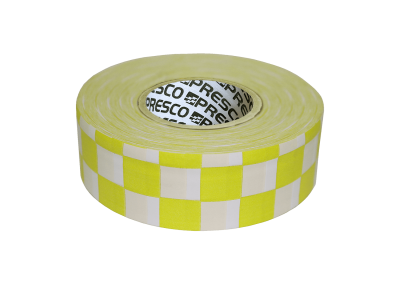 Yellow & White Checkered Patterned Roll Flagging