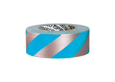 Blue & Reflective Stripes Patterned Roll Flagging